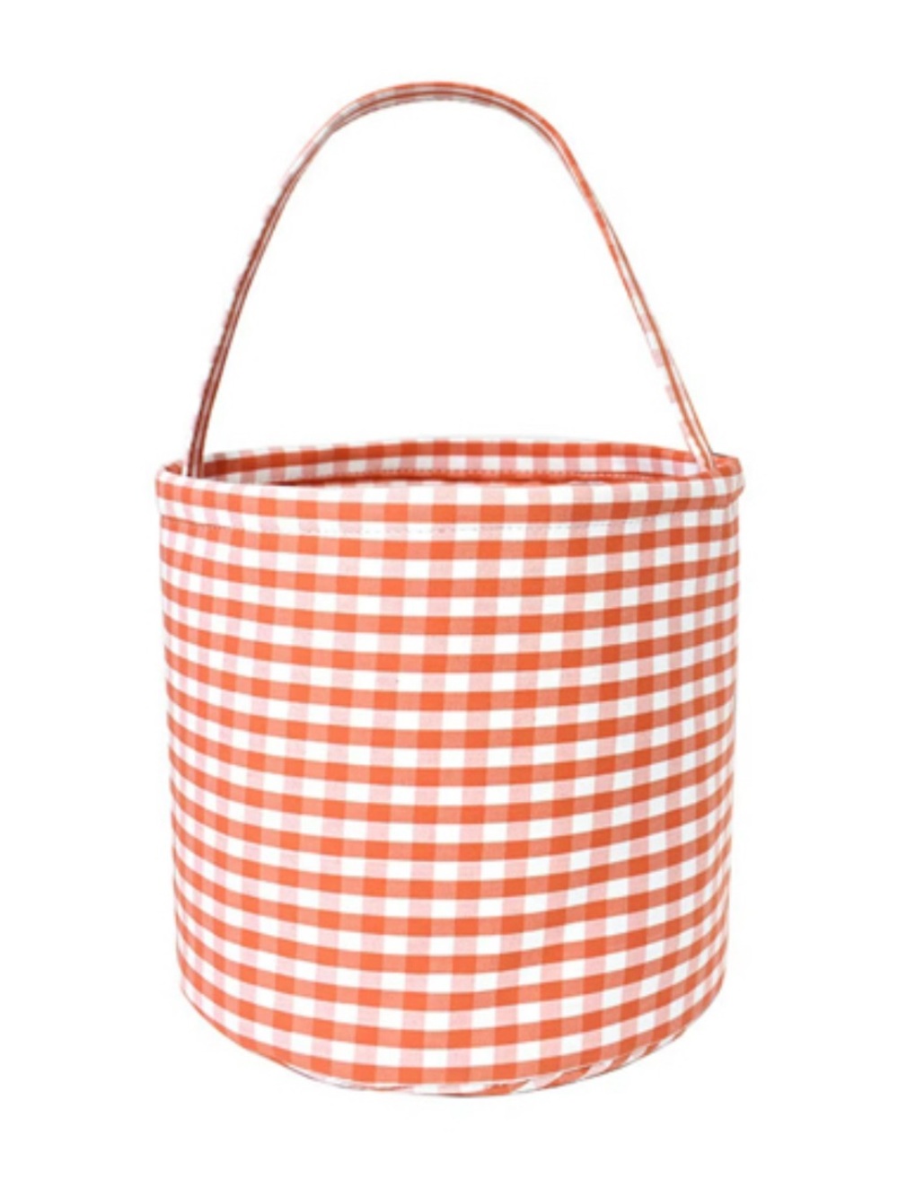 Orange Gingham Kids Halloween Basket - Unbranded